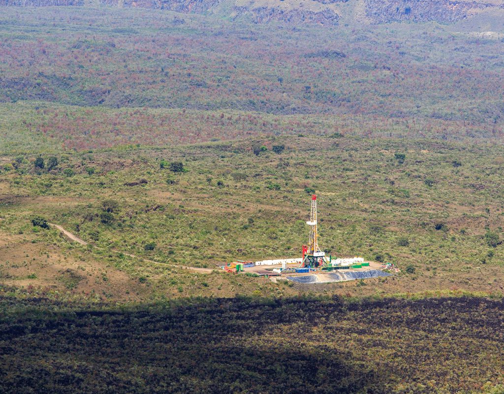 Geothermal power plant infrastructure in Kenya